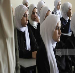  Friends and classmates of Palestinian student Eman Adas, who was killed during the most recent Israeli aggression on the Gaza Strip. 