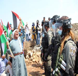 Israeli occupation forces crush with force Palestinian protest against settlement plan in West Bank