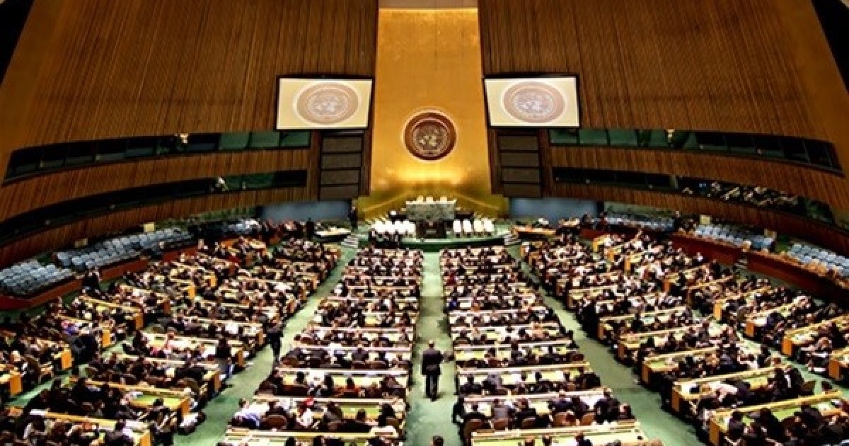 UN General Assembly adopts resolution supporting Palestinian right to self-determination and statehood