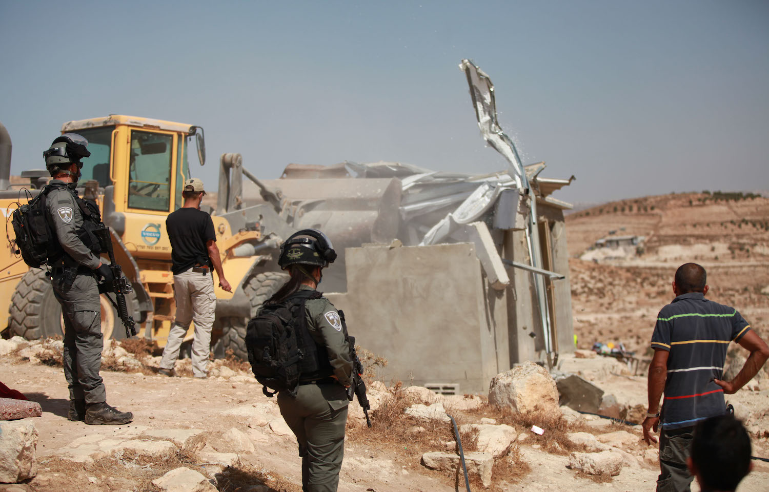 Israeli forces demolish three Palestinian-owned homes in Masafer Yatta in south of the West Bank