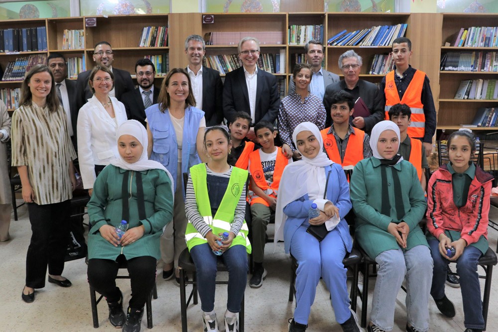 An EU high-level delegation visits Baqa'a refugee camp in Jordan, calls for support for UNRWA