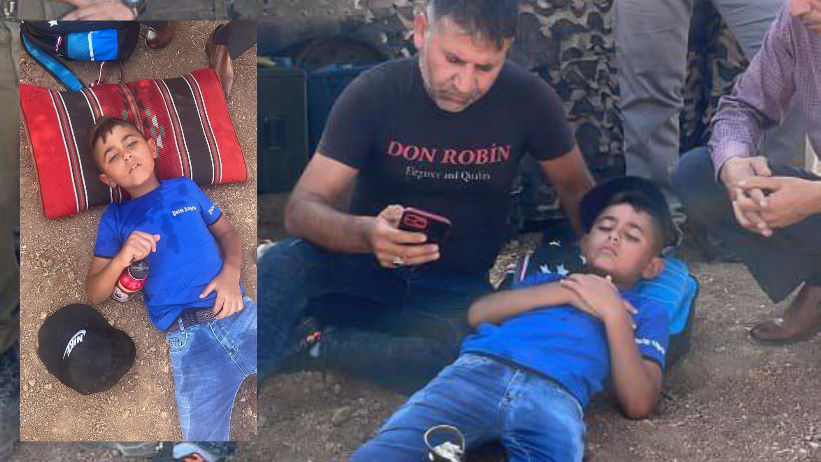 Palestinian child faints from a heatstroke while in Israeli detention in Masafer Yatta