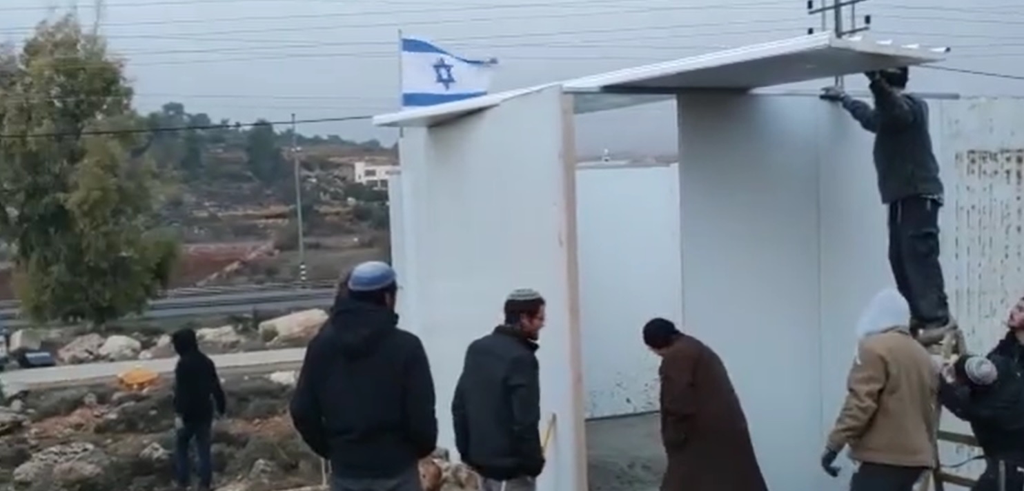Israeli settlers set up outpost near Hebron, a prelude to building an illegal settlement 