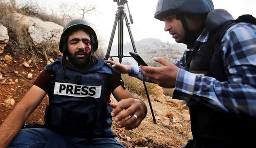 File photo of photojournalist Muath Amarneh after being shot by Israeli forces.