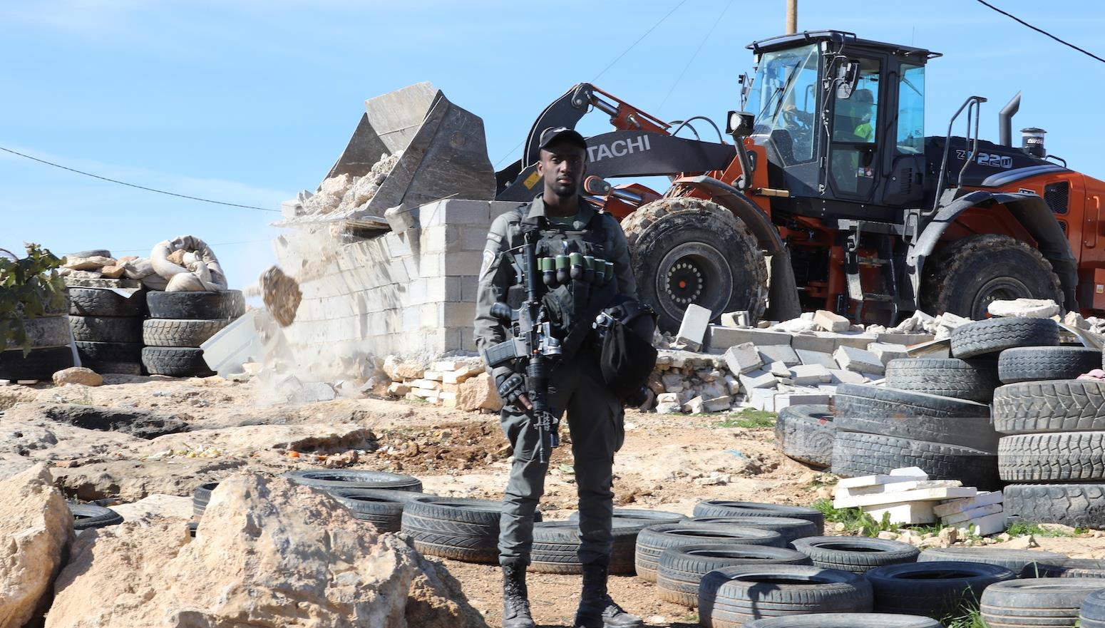 Two Palestinian-owned houses demolished by Israel in the Hebron district