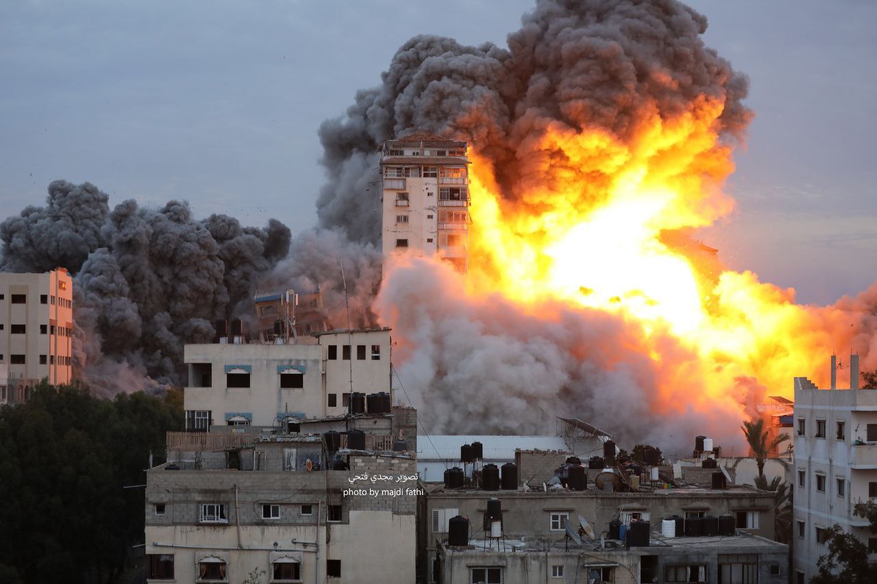 Israeli warplanes destroy Palestine Tower in Gaza  
