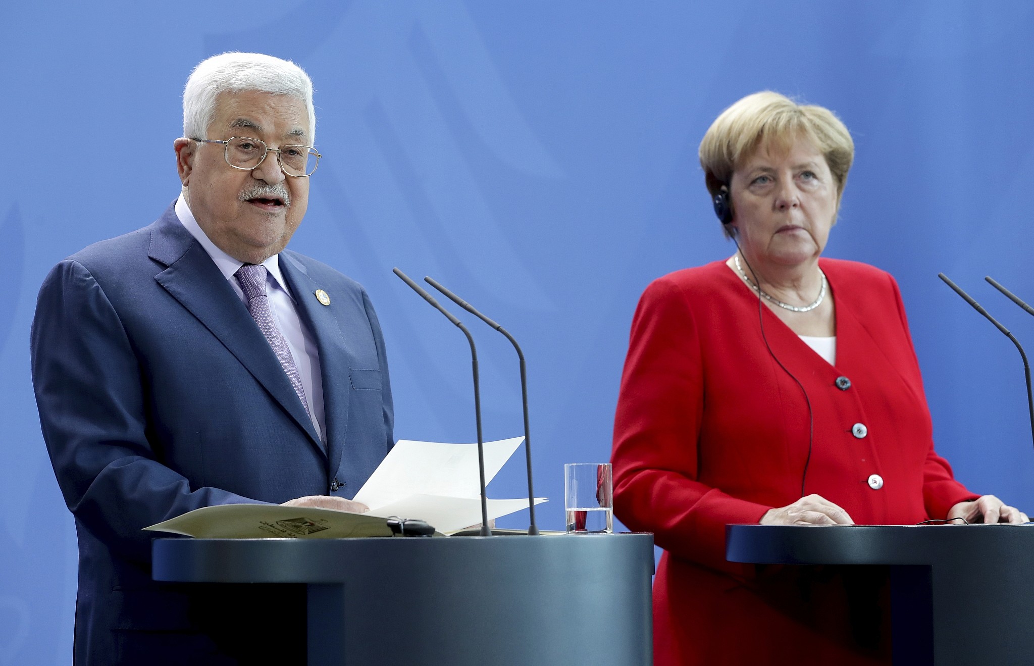 In phone call with Chancellor Merkel, President Abbas emphasizes need for action on Israeli onslaught 