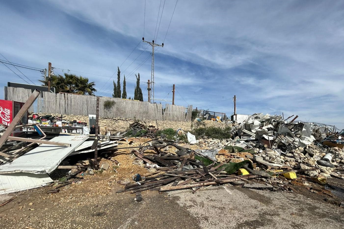 Israeli occupation forces demolish six commercial structures northwest of Jerusalem