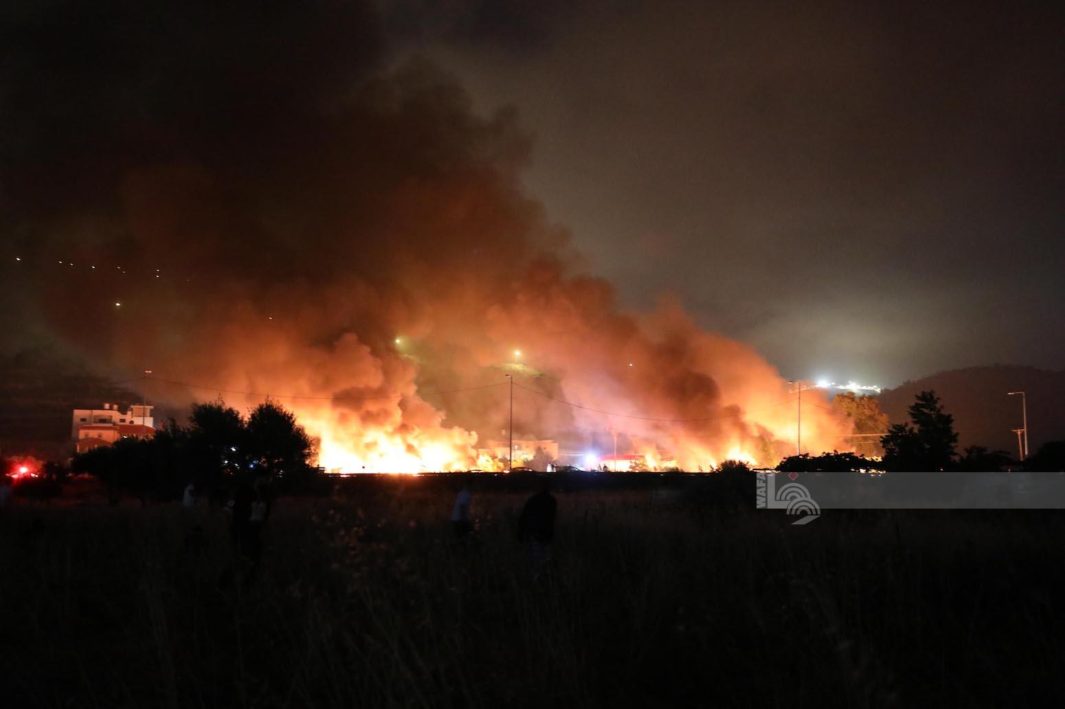Israeli settlers continue in their pogrom in the occupied territories, setting fire to lands and property