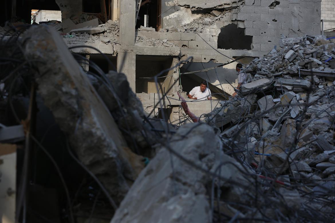 Israeli warplanes launch series of airstrike against the northern Gaza Strip; house reduced to rubble