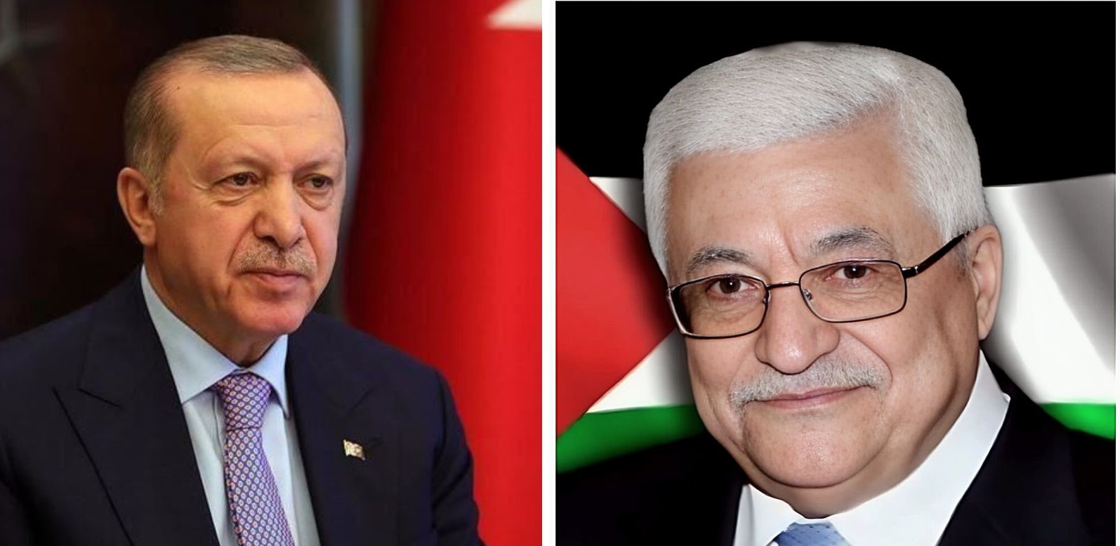 President Abbas discusses latest dangerous developments in Palestinian territories with Turkish counterpart 