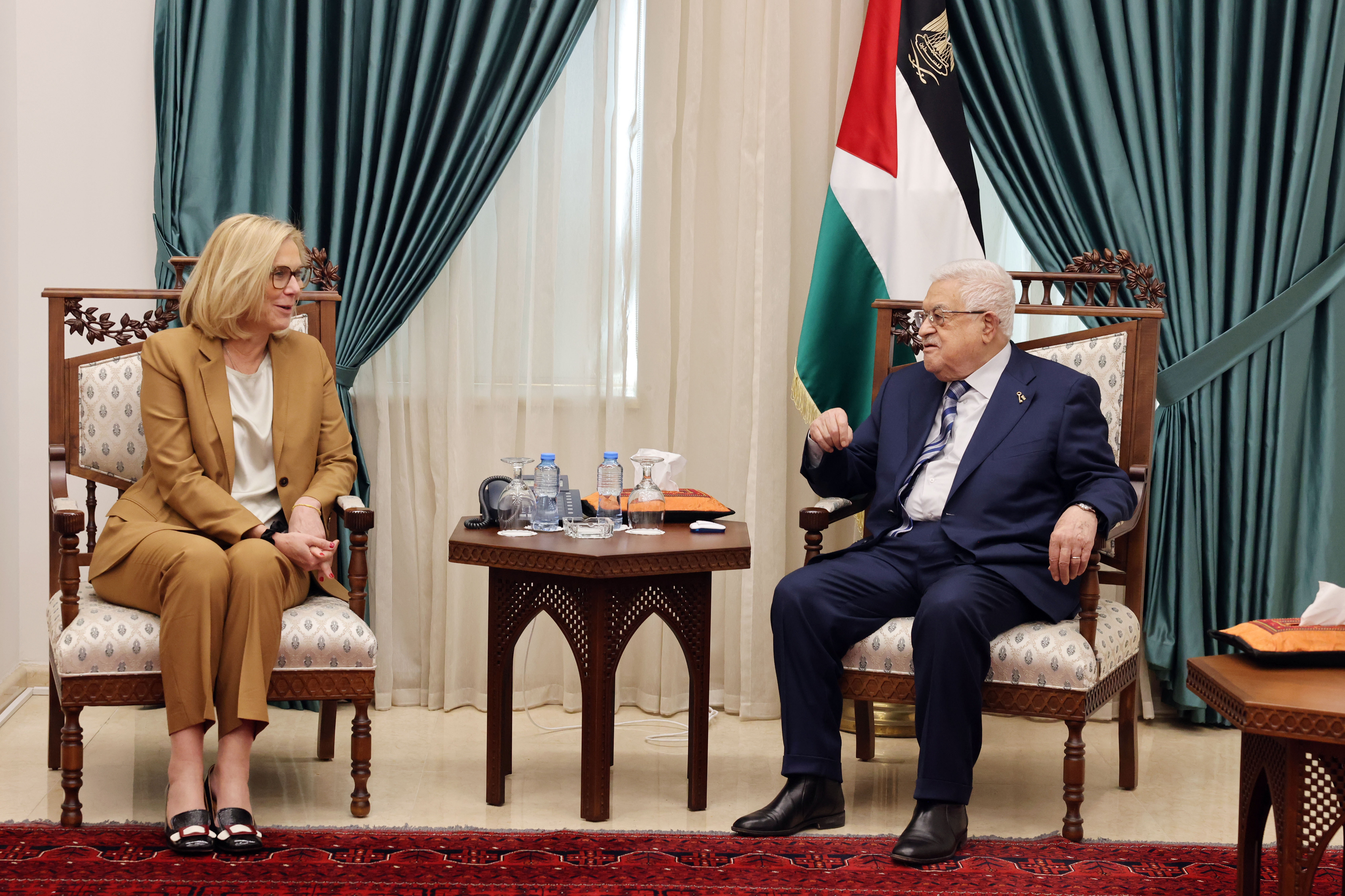 President Abbas discusses ongoing Israeli aggression with UN envoy Sigrid Kaag