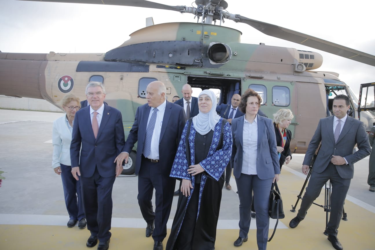 President of the International Olympic Committee arrives in Palestine