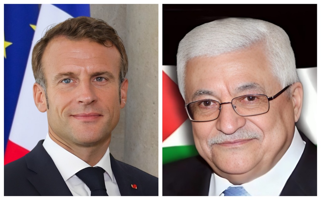 President Abbas meets French President Macron in Paris