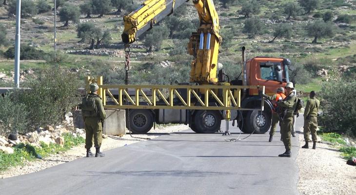 Occupation forces shut down entrances to Hizma