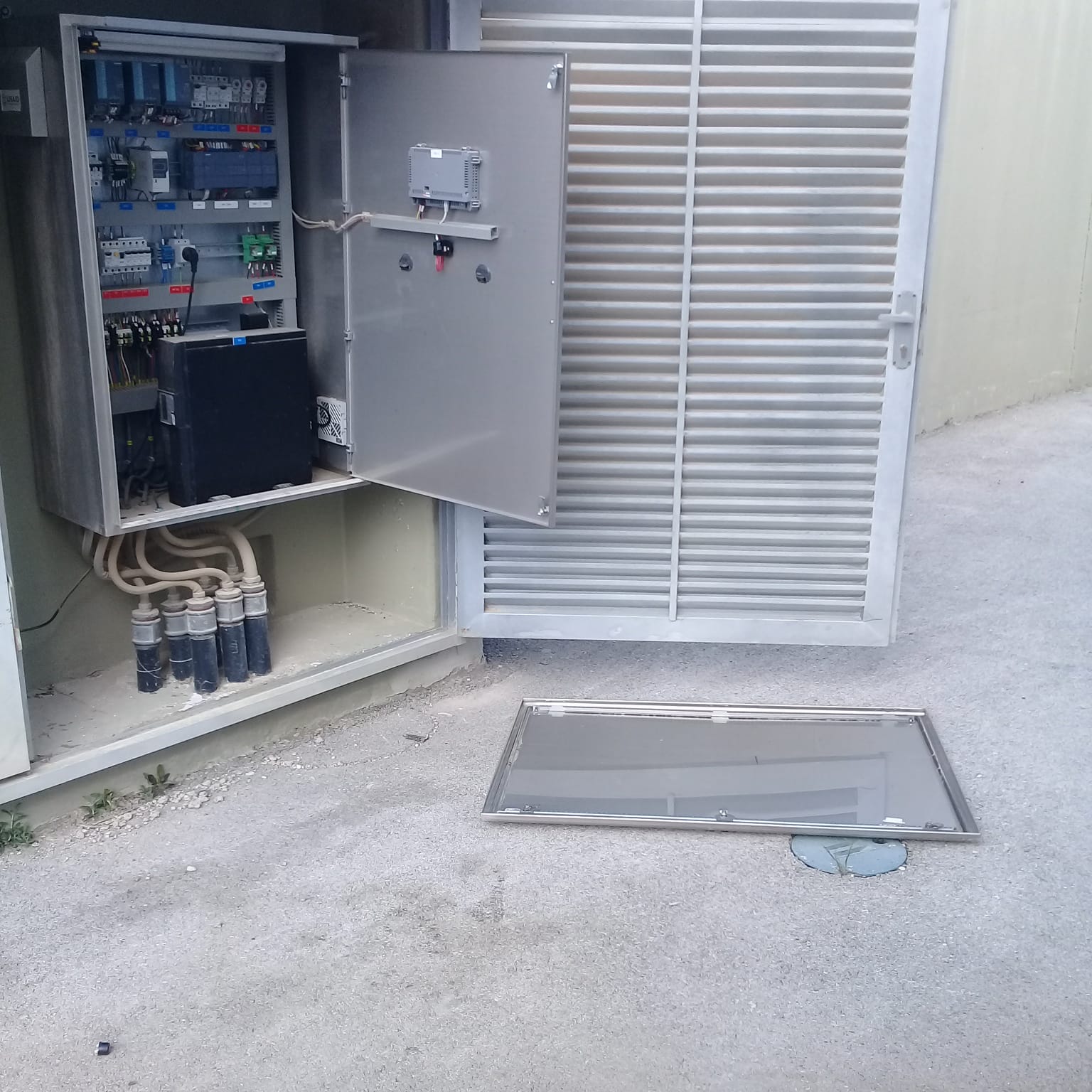 Israeli settlers vandalize the water-control electronic panel in a village in north of West Bank
