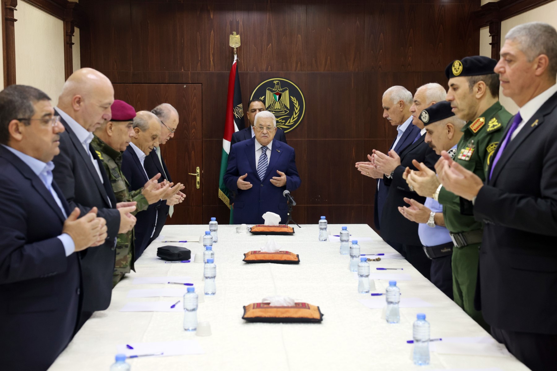 President Abbas chairs a meeting of the heads of the security services in Ramallah