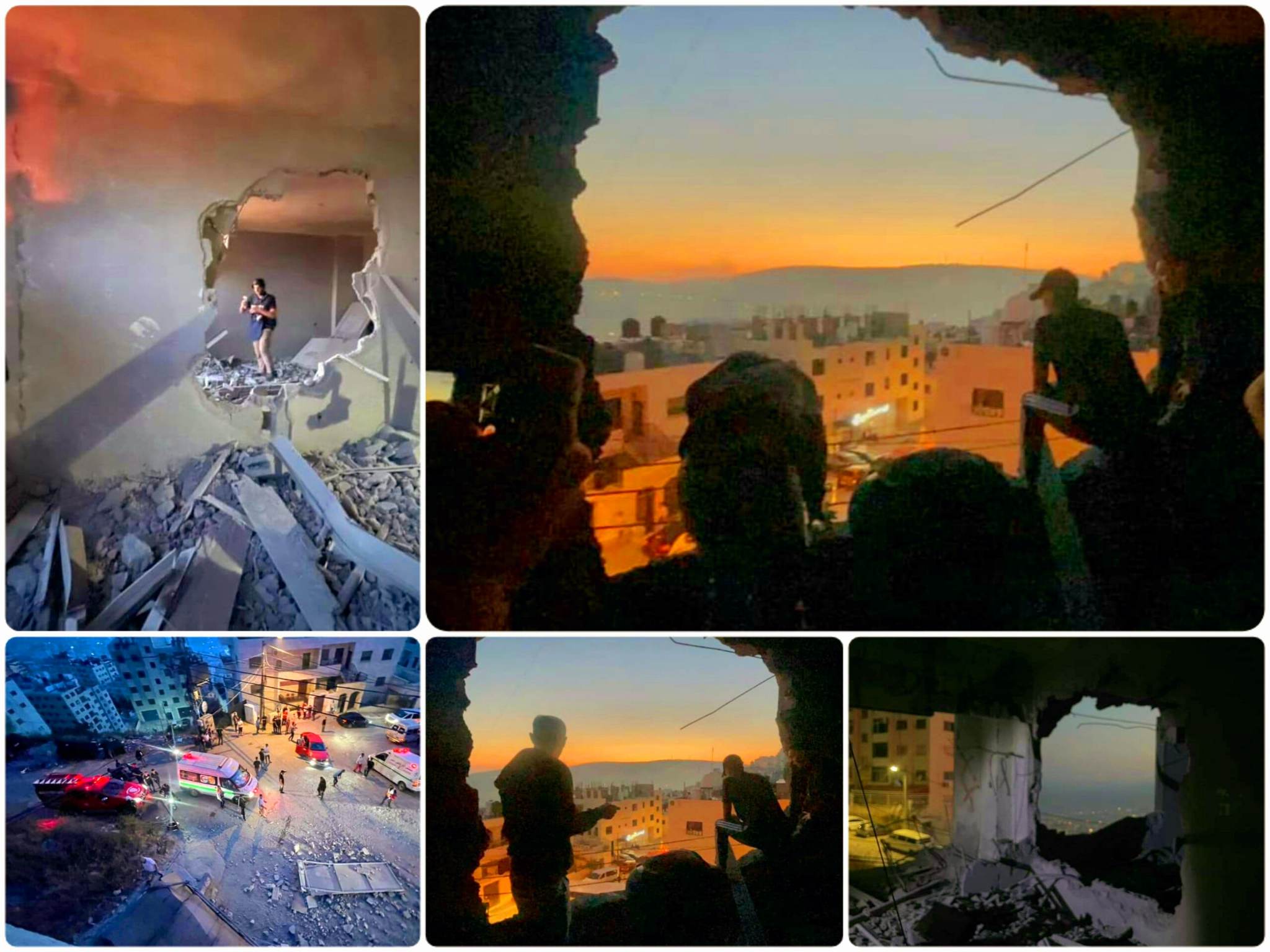 The Israeli occupation forces blow up the family house of the Palestinian prisoner Kamal Jouri in Nablus