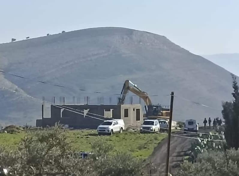 Israel demolishes a house under construction in Tubas