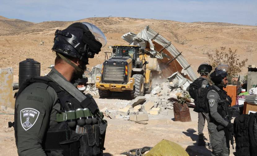 Israeli occupation forces demolish four shelters in Masafer Yatta