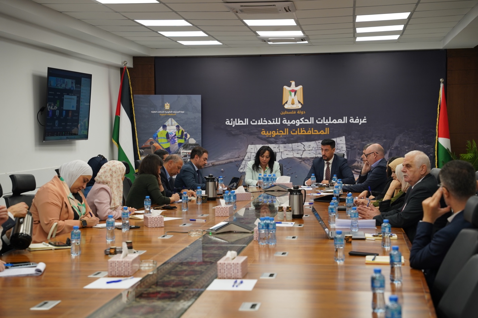 Government Operations Room, UNDP Regional Team discuss enhancing coordination to boost relief and recovery efforts in Gaza 