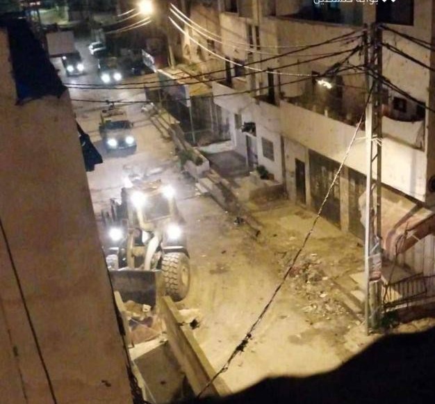 Israeli forces carry out a late night offensive against refugee camp east of Nablus