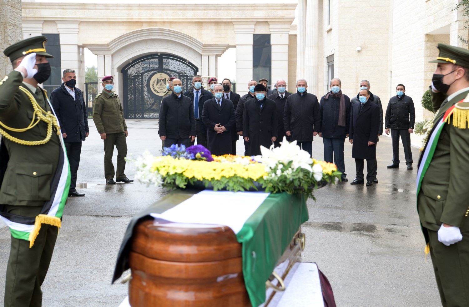 Abdul Rahim Mallouh, former deputy leader of PFLP, laid to rest in an official ceremony in Al-Bireh 