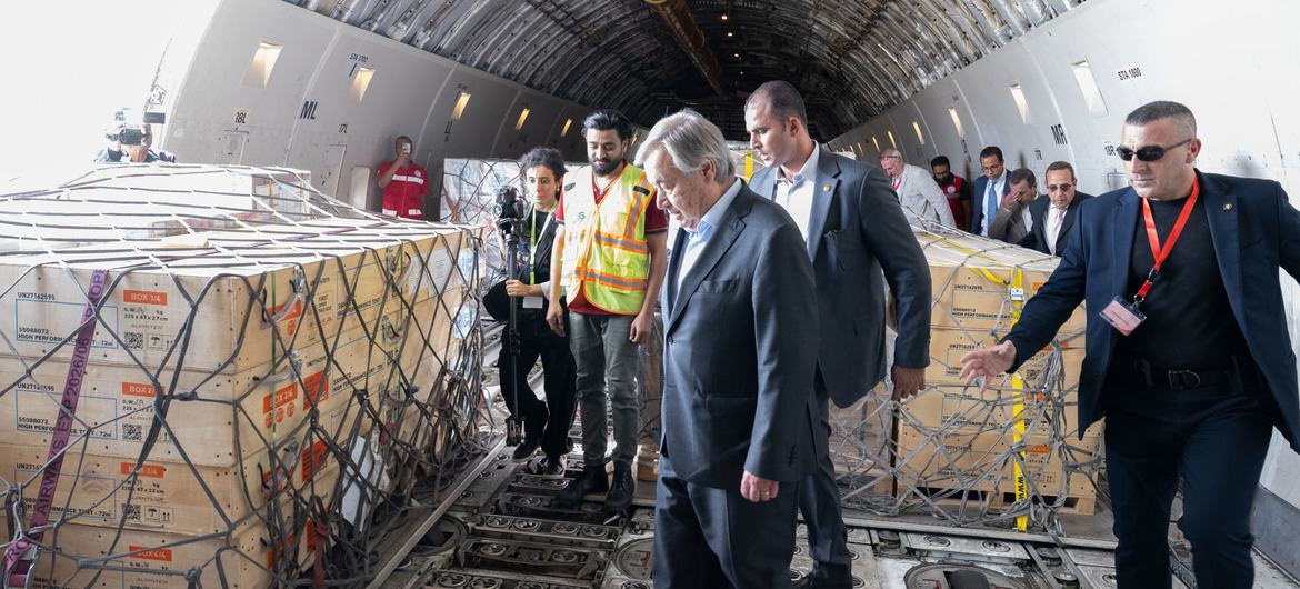 UN official hopes entry of relief supplies into Gaza start of a sustainable effort to provide essential supplies