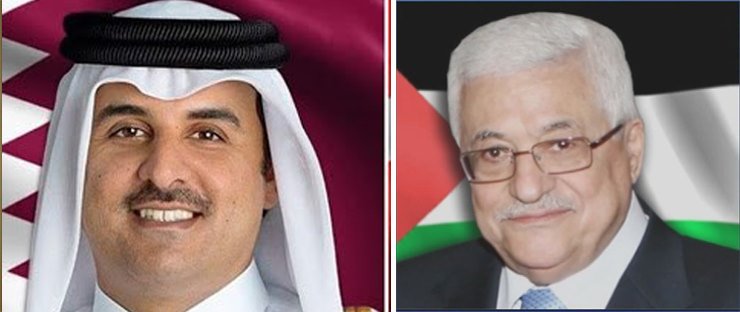 President Abbas discusses latest serious developments with Emir of Qatar 