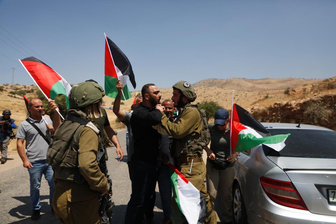 Israeli occupation forces suppress anti-settlement protest march in the Jordan Valley