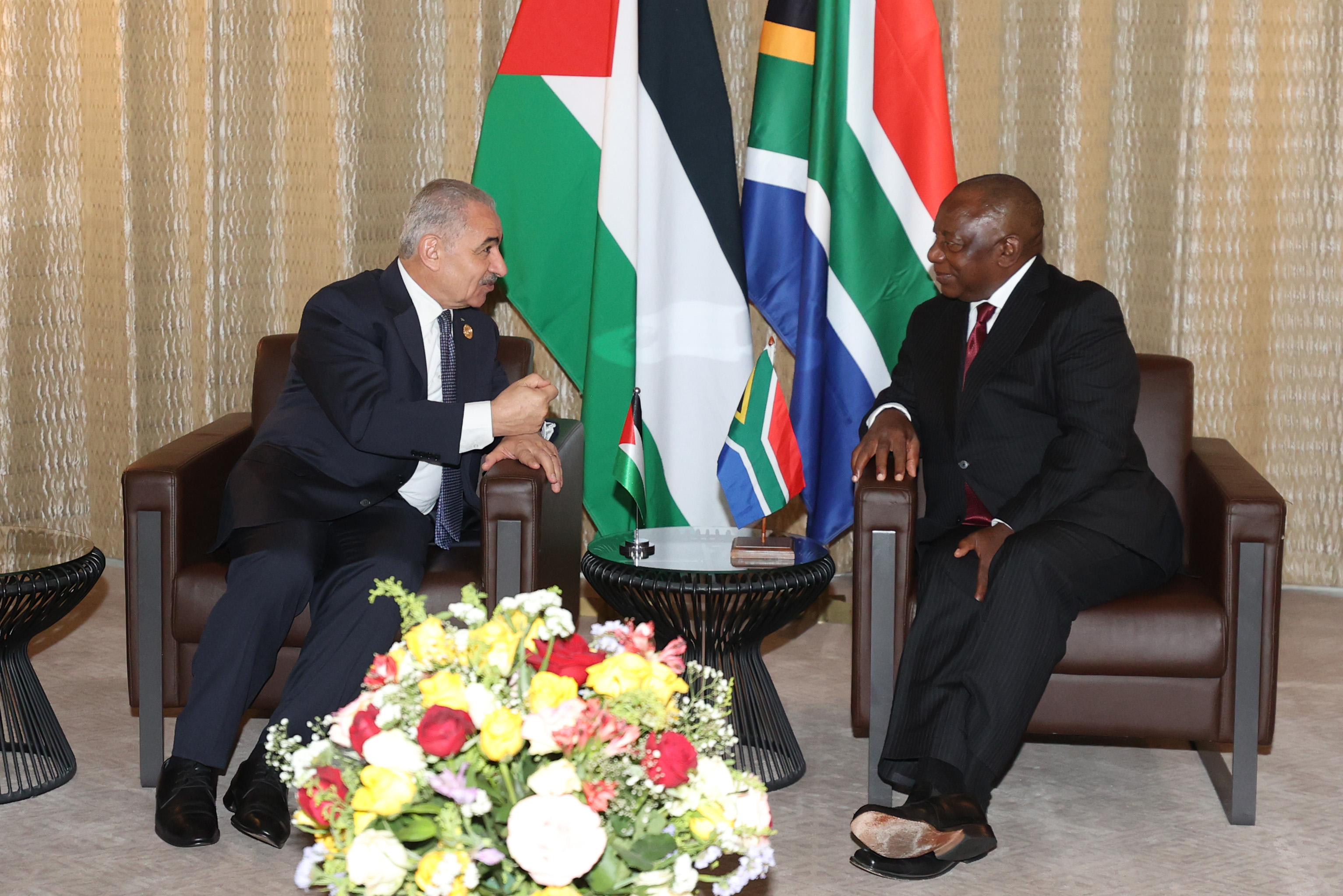 PM Shtayyeh meets South African President on the sidelines of AU Summit