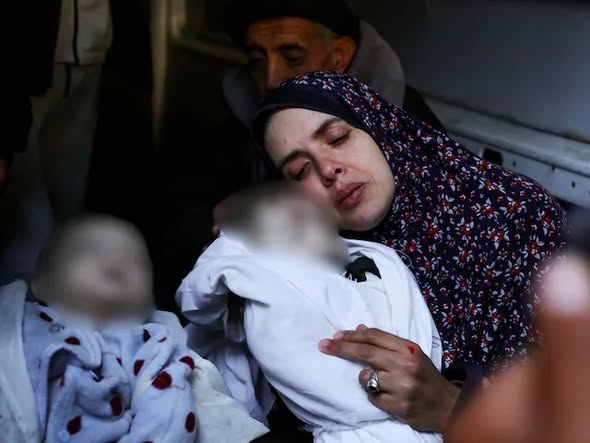 Displaced Palestinian woman loses unborn child after tent collapse due to harsh weather in Gaza 