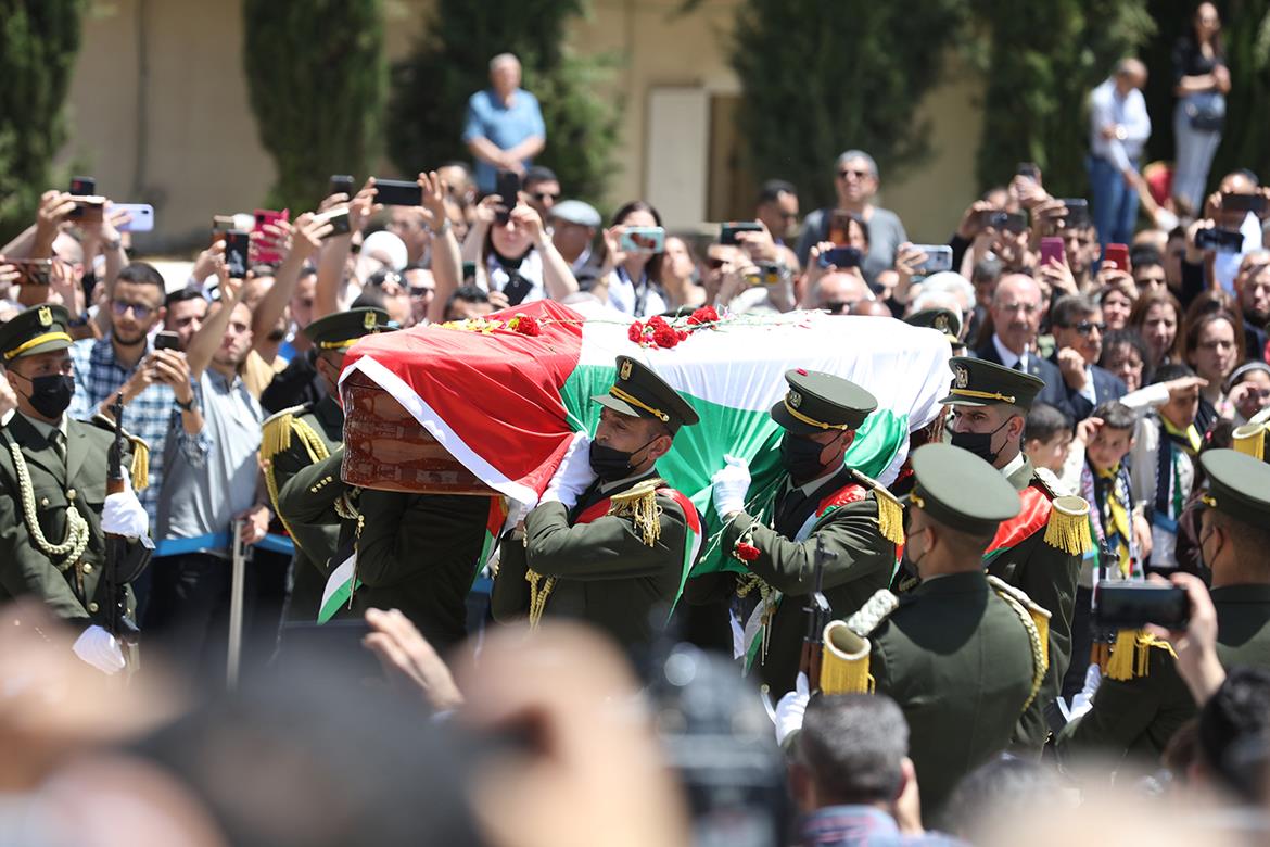 Palestine holds grand state funeral for iconic slain Palestinian journalist
