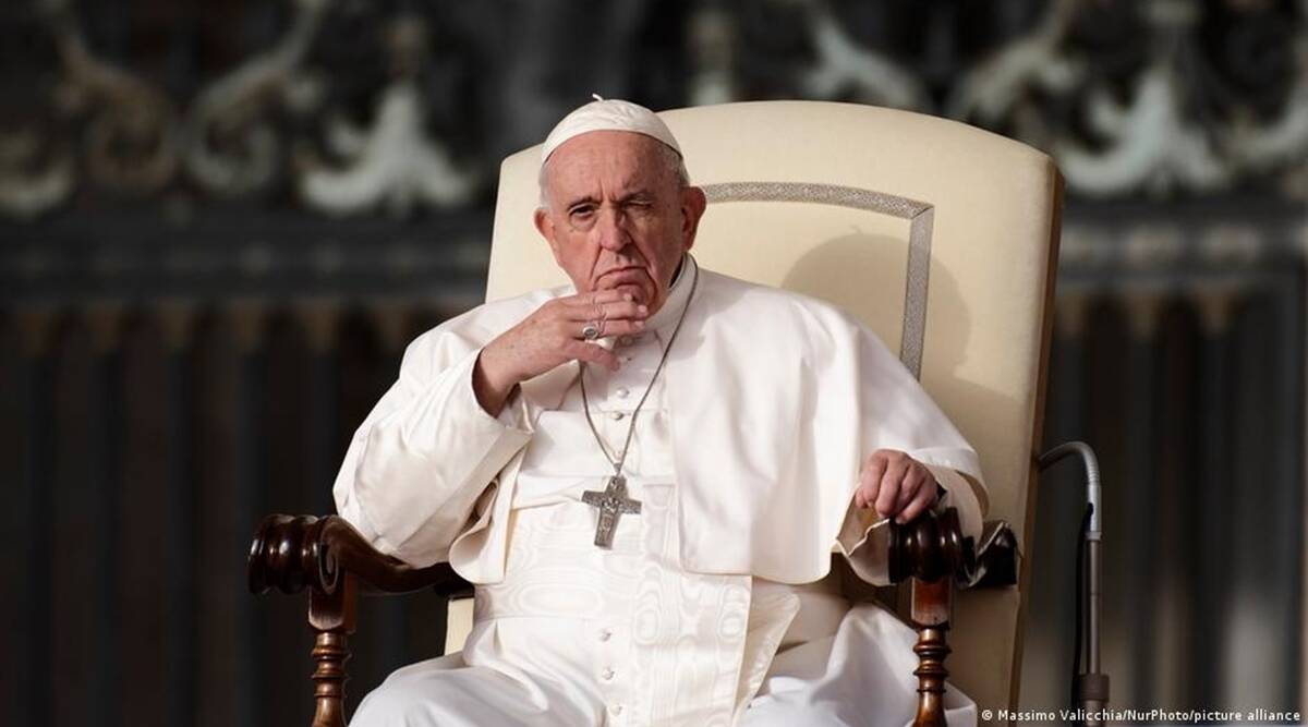 Pope Francis recites a prayer for the victims of the fire in the Gaza Strip