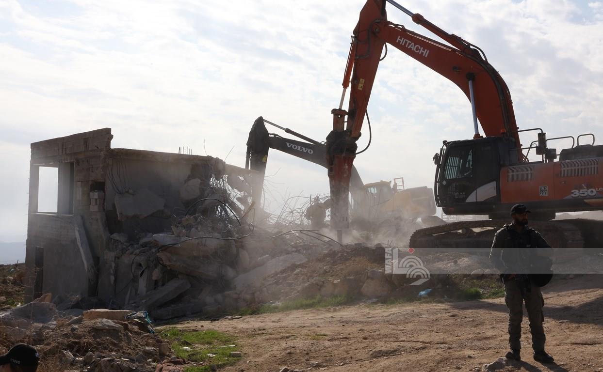 Two-story house demolished by Israel near Hebron