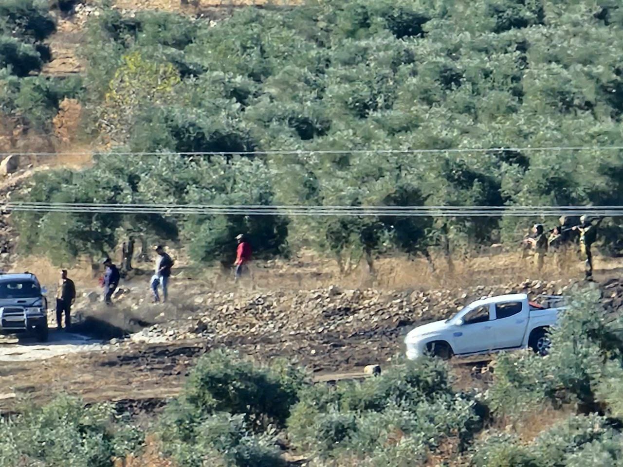 Soldiers and colonists collude to force Palestinian olive harvesters to leave their lands