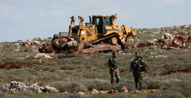Israeli forces bulldoze around 40 dunums of Palestinian land in Salfit, destroy 300 trees 