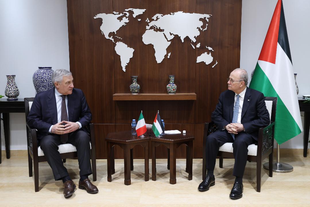 Prime Minister Mustafa discusses with Italian Foreign Minister support for government efforts in relief in Gaza