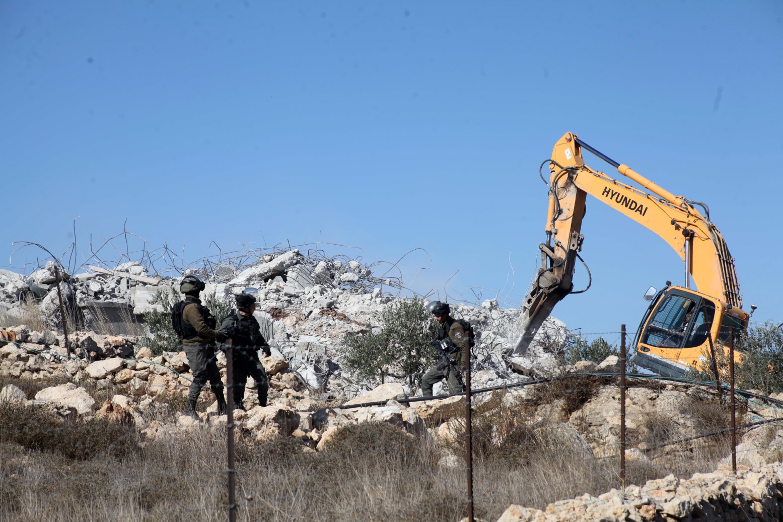 Israeli destruction of Palestinian property continues with demolition of a house still under construction, a water well