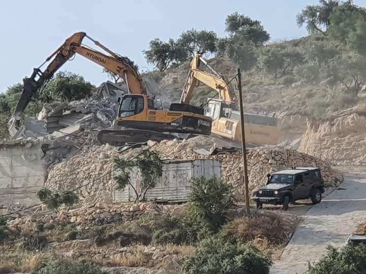 Two Palestinian-owned houses demolished by Israel in a northern West Bank village