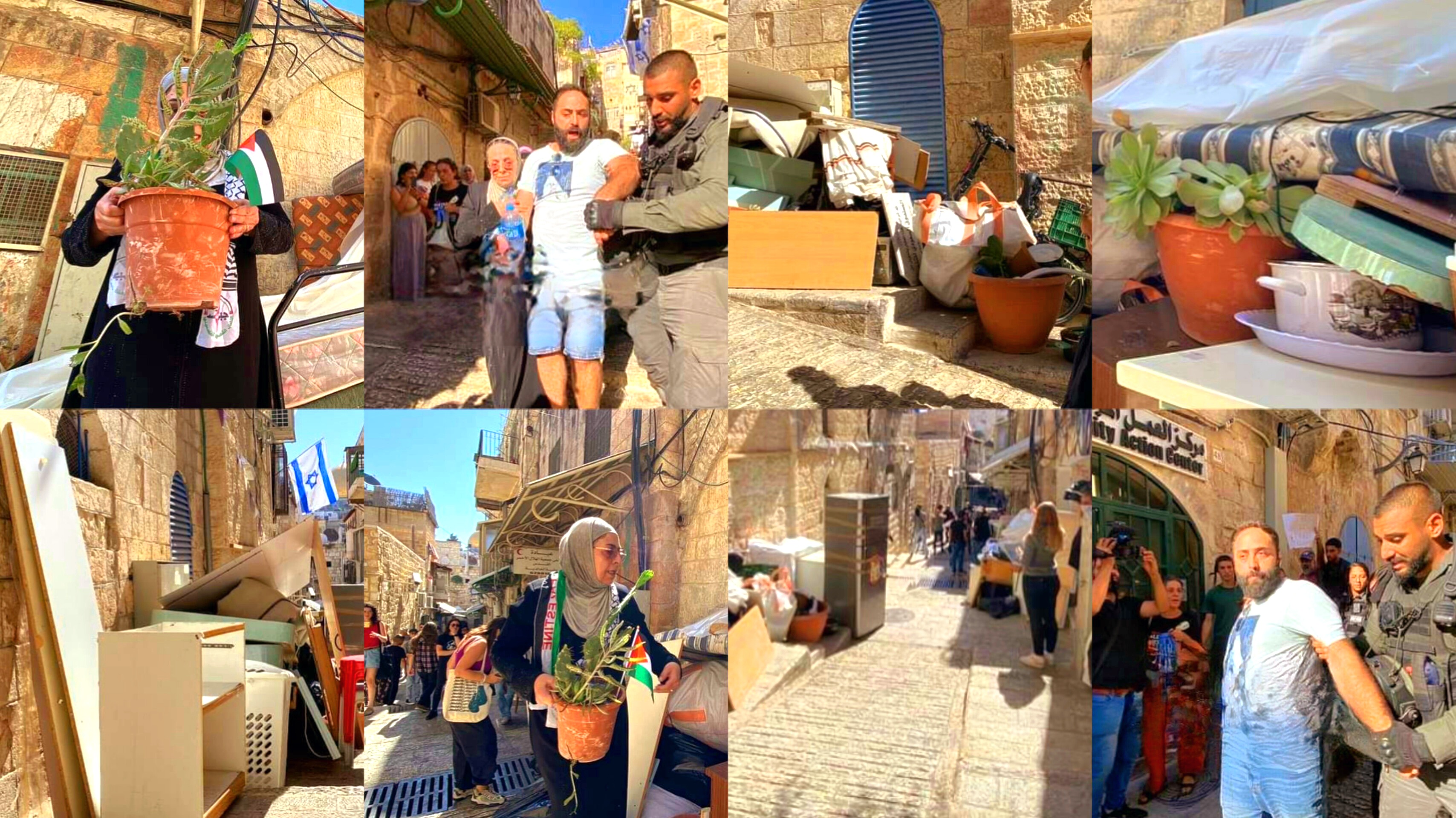 Settlers throw furniture of Sub Laban family out of their home in Jerusalem