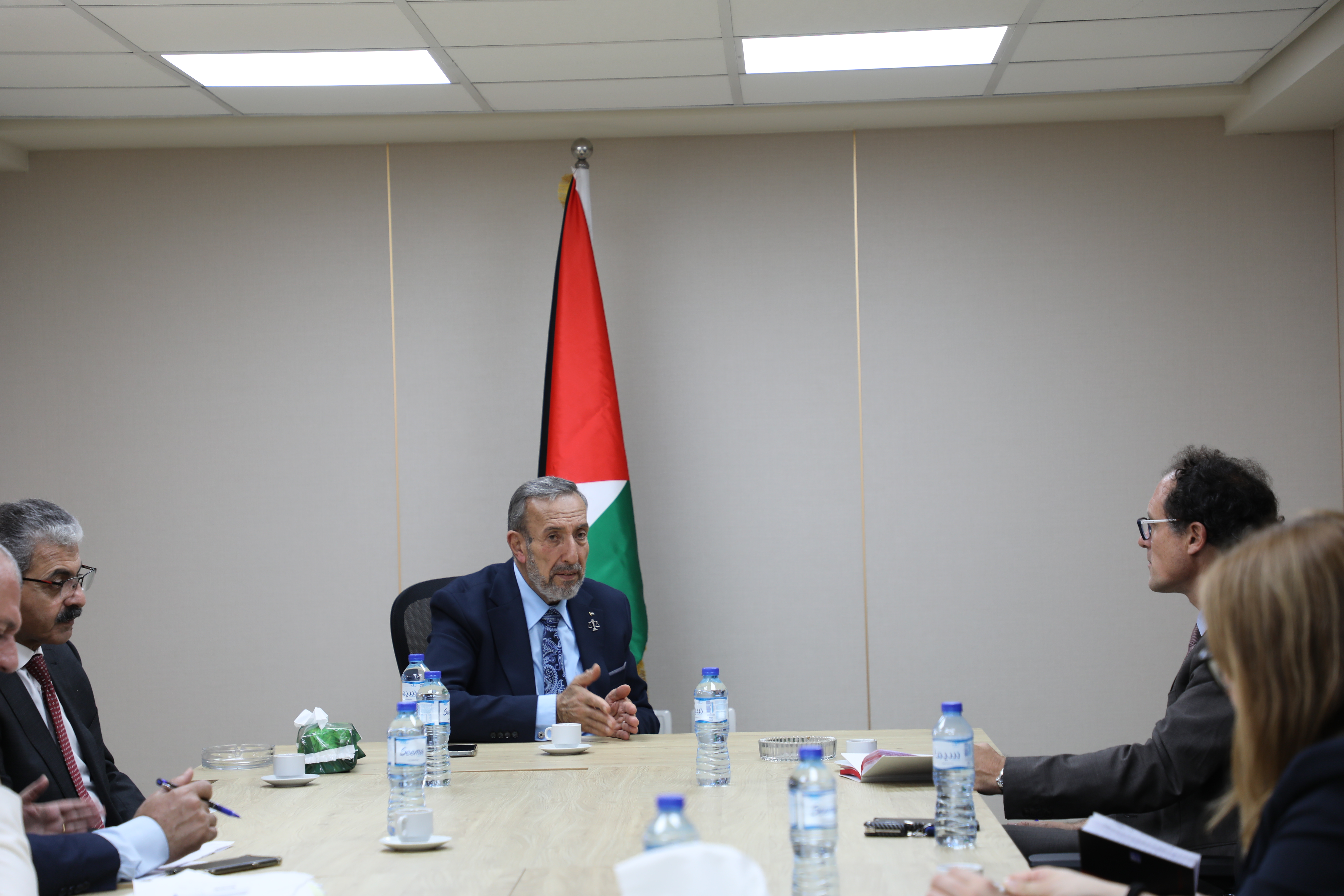 Justice Minister meets EU exploratory mission on upcoming Palestinian elections