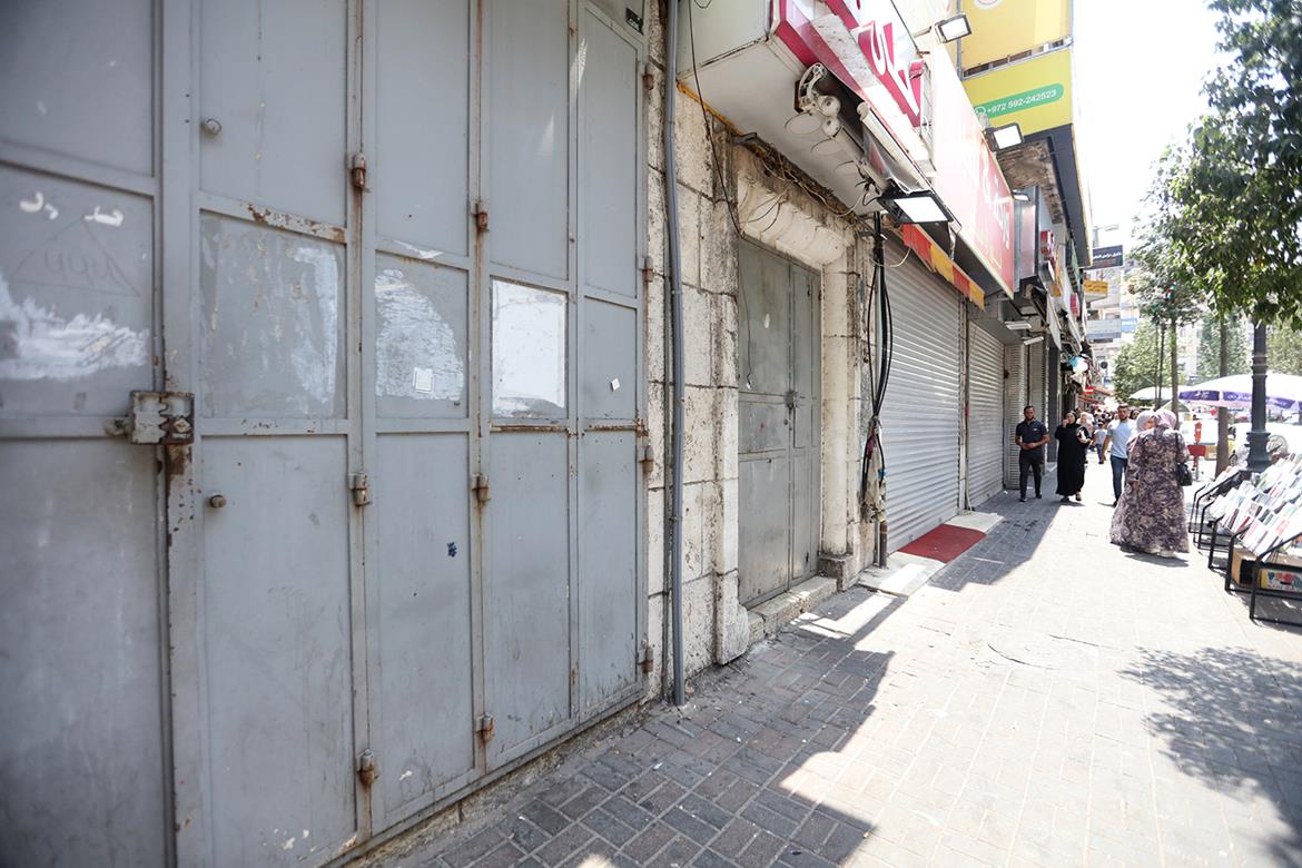 West Bank cities observe a commercial strike in protest of the Israeli army killings in Nablus