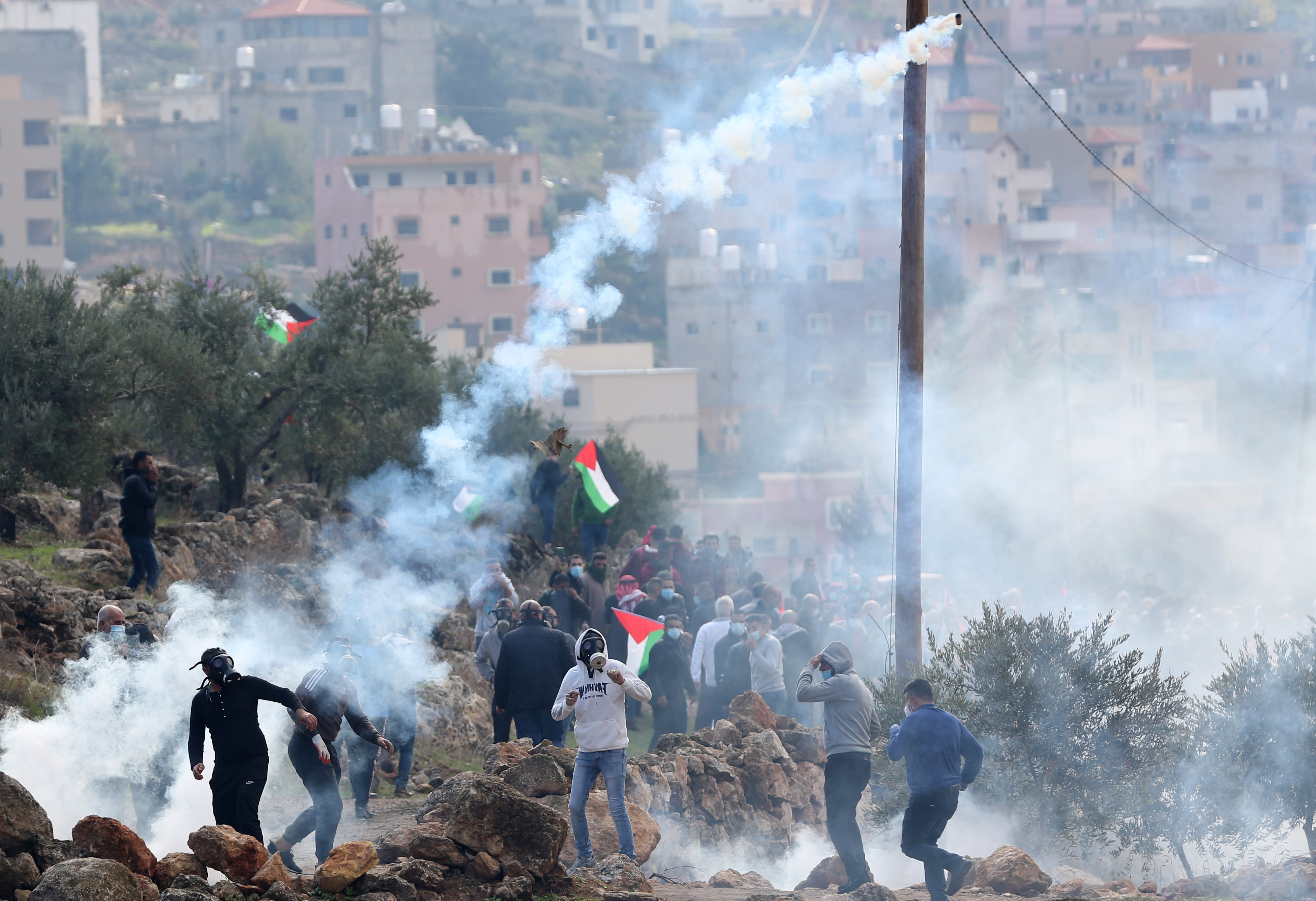 Israeli soldiers and settlers with dogs attack Palestinian activists and journalists in south of the West Bank