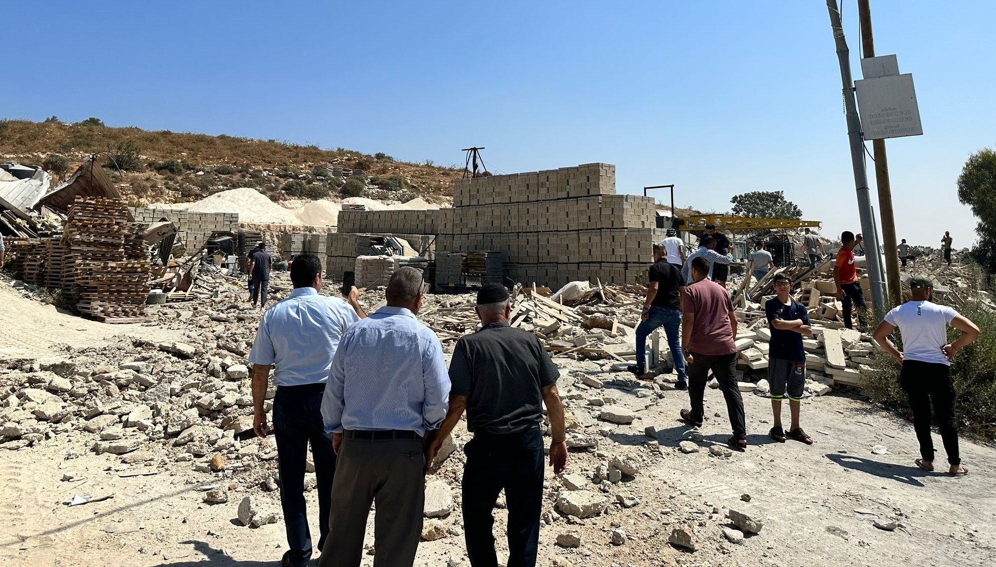 House, brick factory, and retaining walls demolished by Israeli occupation forces near Jerusalem