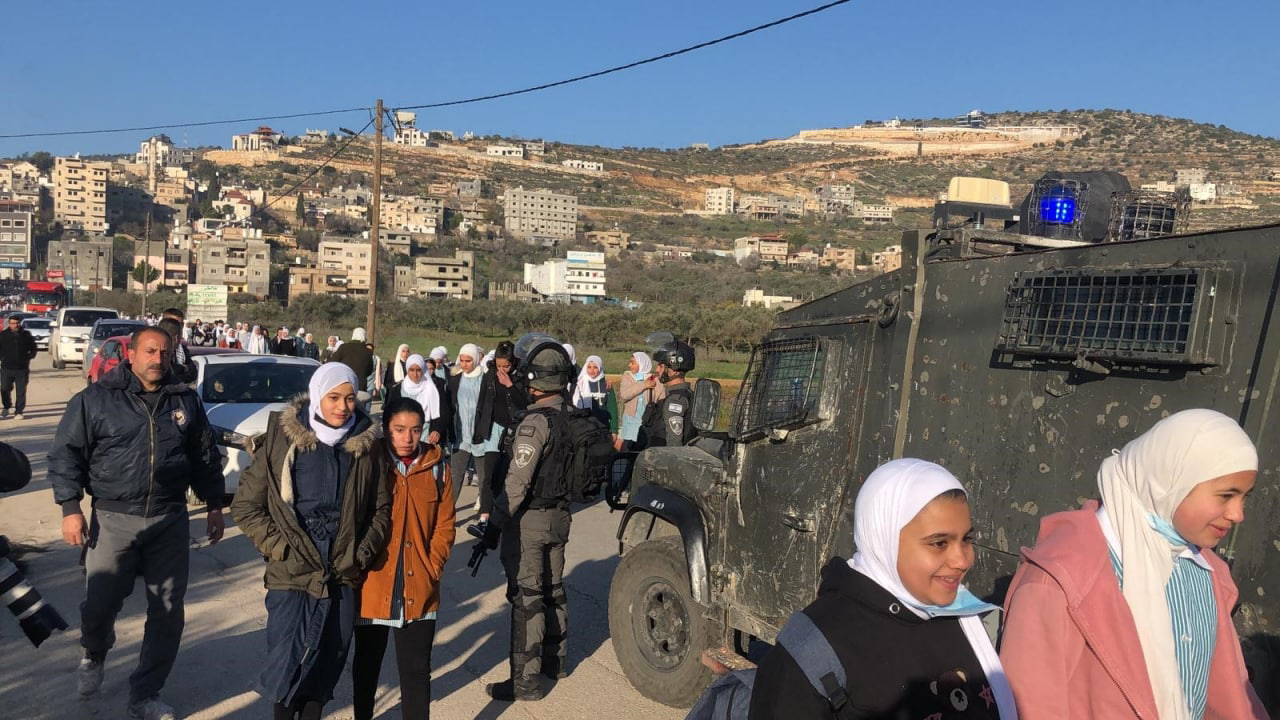 Classes at al-Lubban al-Sharqiya village school disrupted by soldiers and settlers for the third day