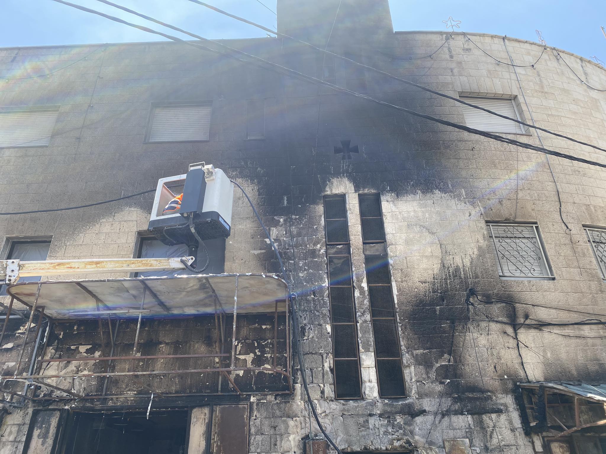During its aggression against Jenin, the occupation forces targeted and damaged the Latin church