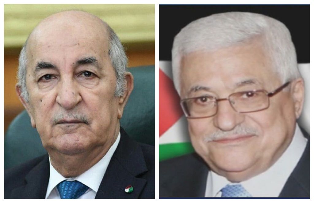 President Abbas discusses latest developments with Algerian counterpart 