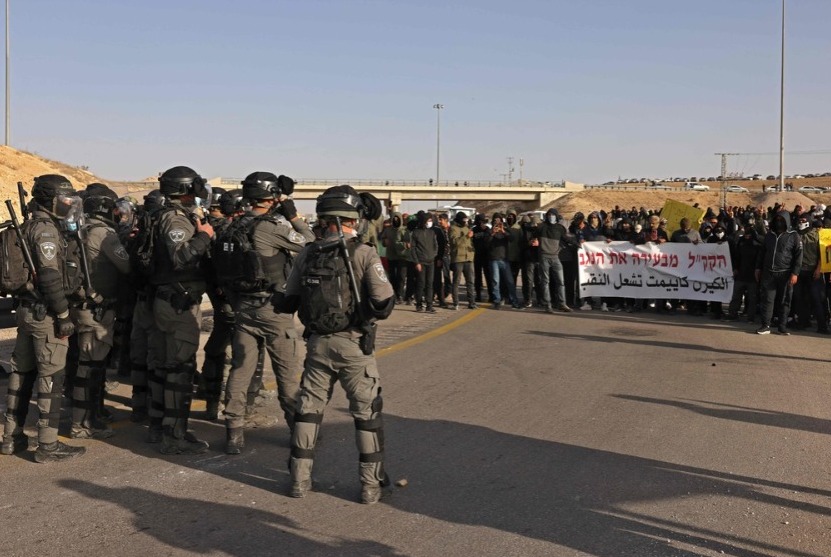 For the fourth day in a row, Palestinians in the Naqab demonstrate against Israeli government takeover of their land