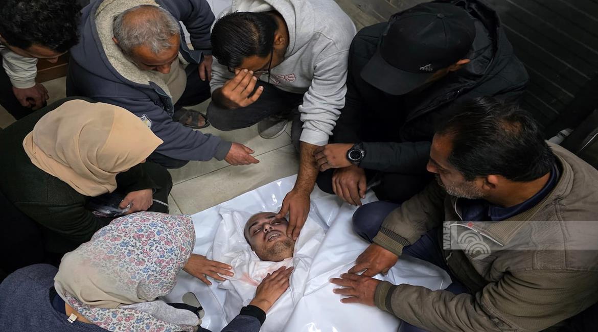 Slain Palestinian  Manar Saeed Al-Madhoun at Nasser Medical Hospital.